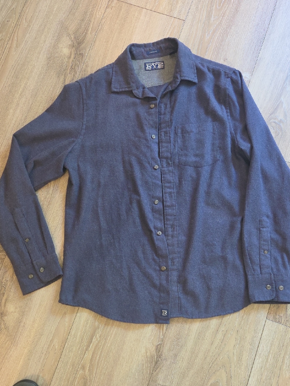 Rye Dark Navy Long-Sleeve Button Shirt